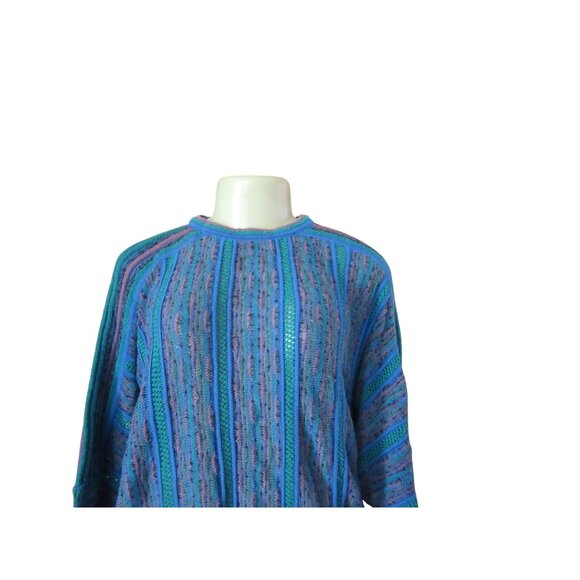 Vintage St. Croix Mens Blue Knit Sweater L Cotton Blend Made In USA - Picture 2 of 7